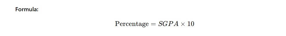  SGPA to Percentage