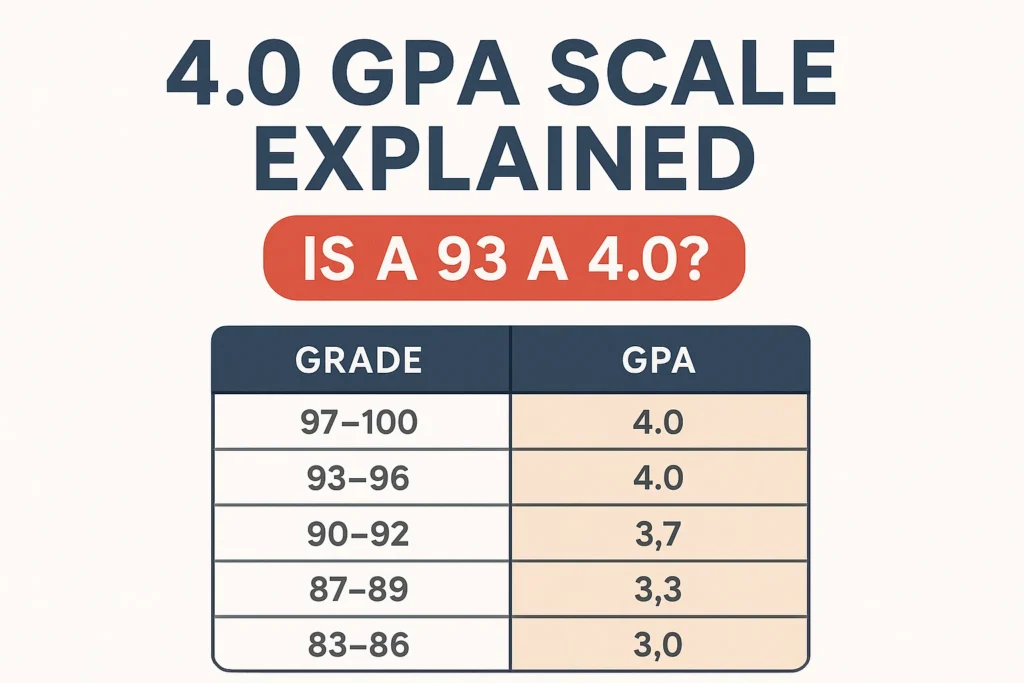 4.0 GPA Scale Explained: Is a 93 a 4.0? (+ Conversion Chart)